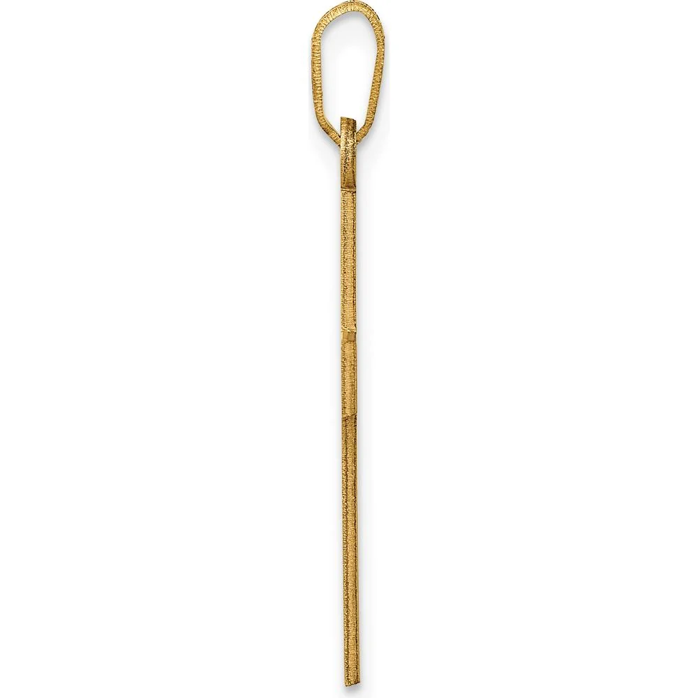 14K Yellow Gold Polished Cross Charm Pendant - Timeless Faith Symbol by Oro Pregiato - Image 2