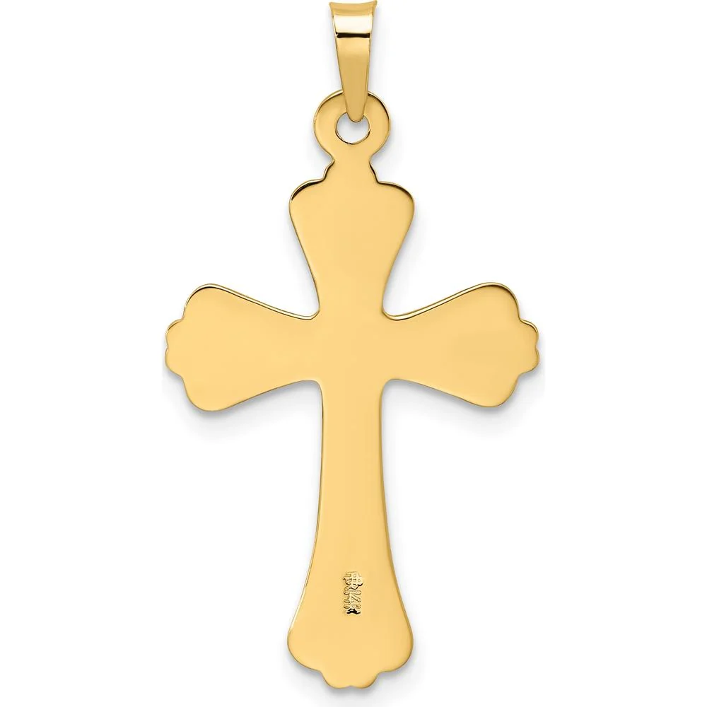 14K Yellow Gold Polished Fancy Design Cross Pendant - 31.55mm Length by Oro Pregiato - Image 4