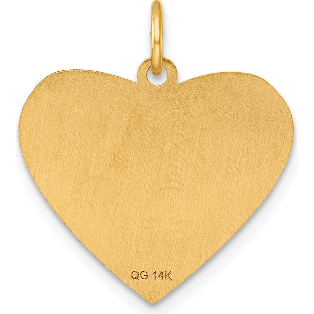 14K Yellow Gold Polished Heart Charm Pendant - Class of 2026 Engraving by Oro Pregiato - Image 3