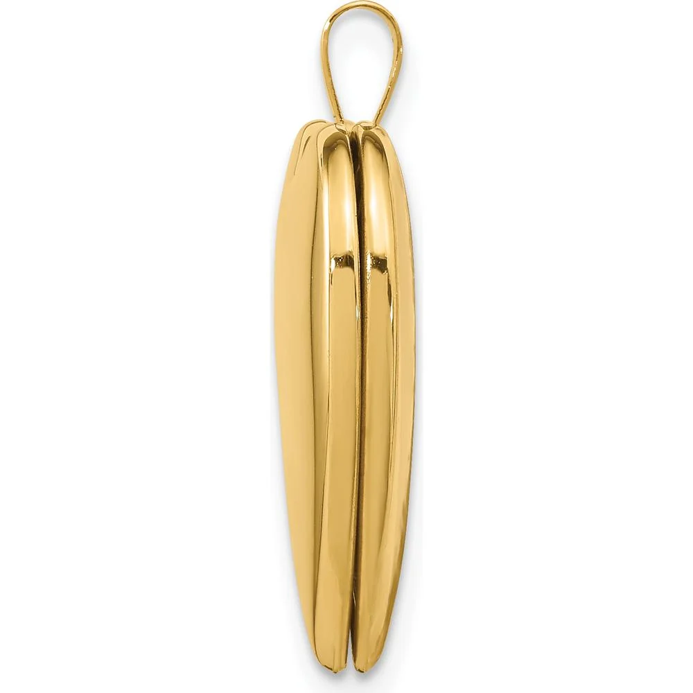 14K Yellow Gold Polished Heart Locket Pendant - Engravable, 20mm by Monteluci Fine Jewelry - Image 2