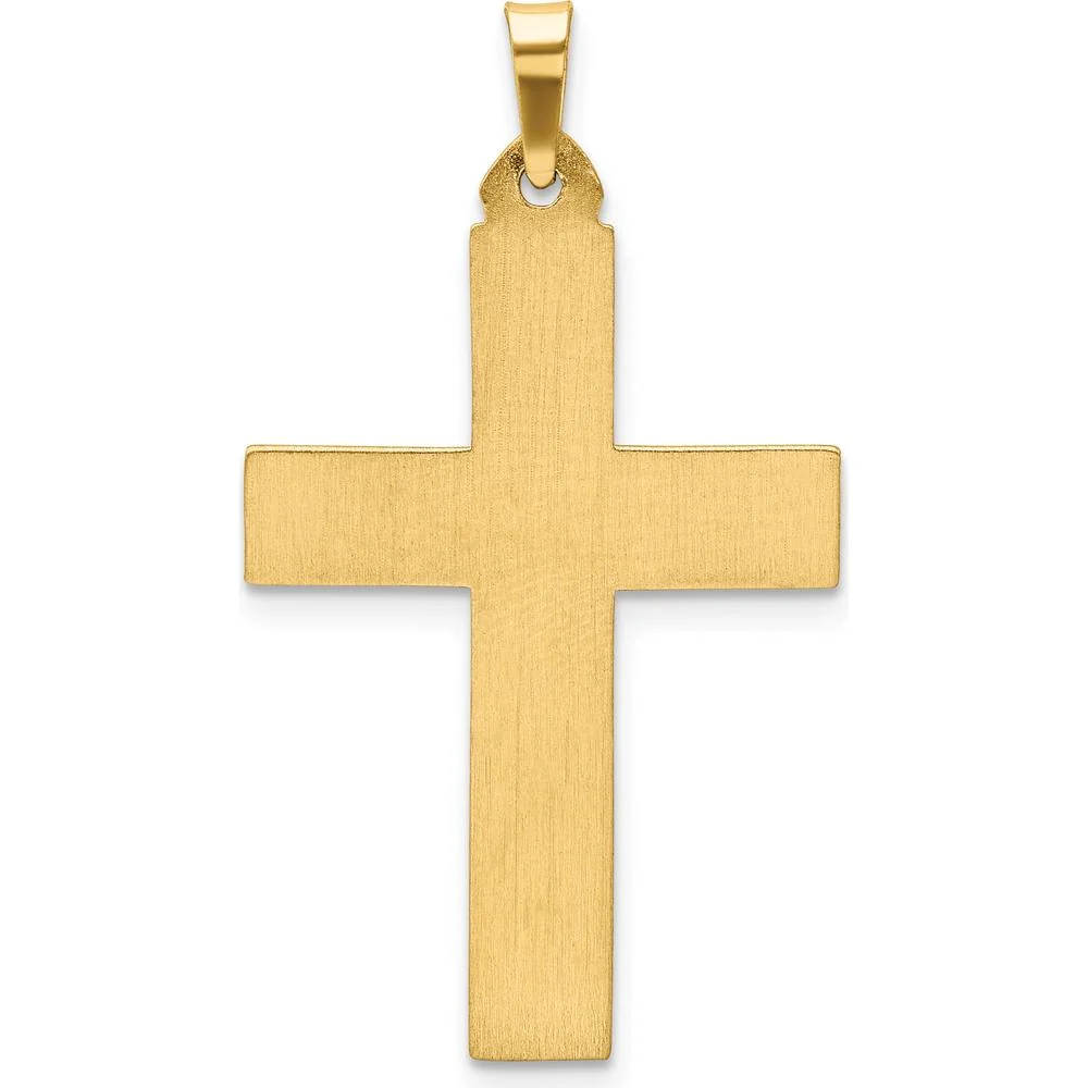 14K Yellow Gold Polished Latin Cross Pendant - Elegant Religious Charm by Oro Pregiato - Image 4