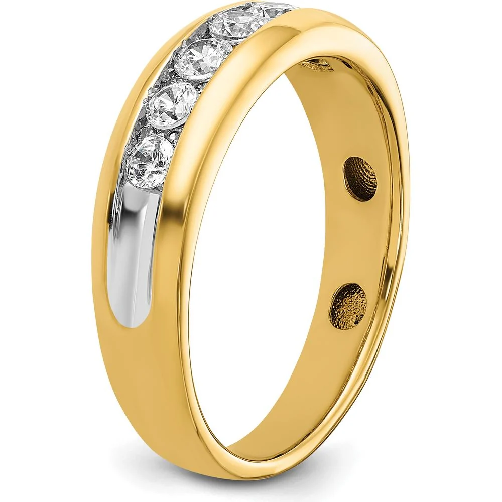 14K Yellow Gold Polished Men's Ring Mounting for Seven Stones by Oro Pregiato - Image 8