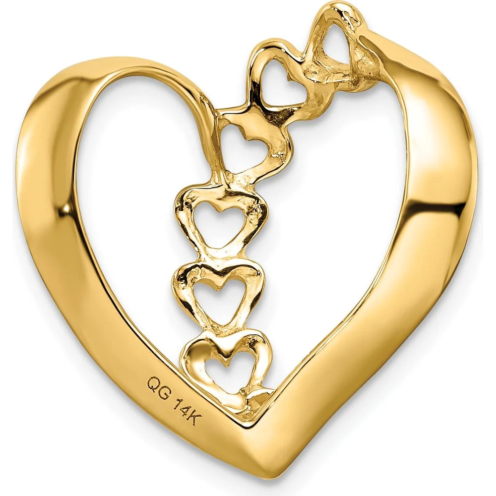 14K Yellow Gold Polished Mother's Heart Slide Pendant Mounting by Oro Pregiato - Image 4