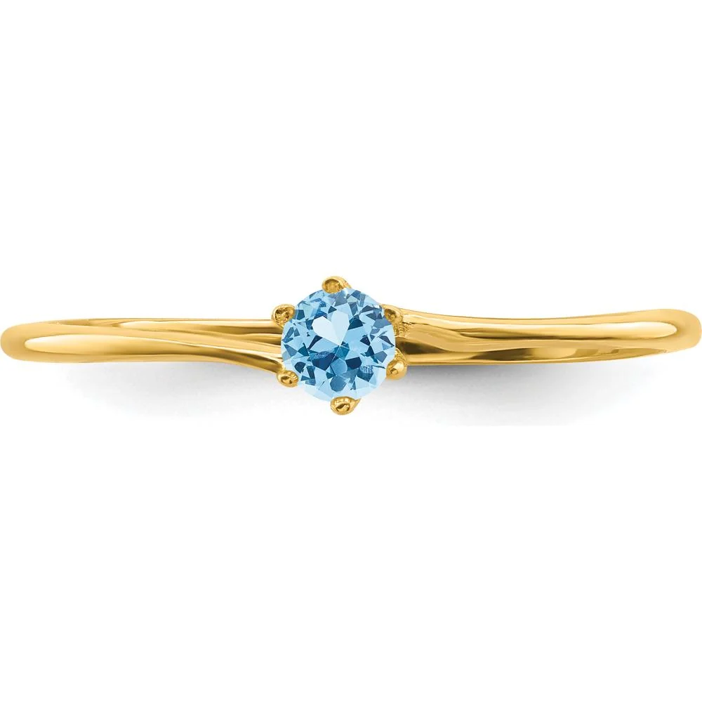 14K Yellow Gold Polished Mother's Ring Mounting for Custom Gemstone Setting - Size 7 by Monteluci Fine Jewelry - Image 8