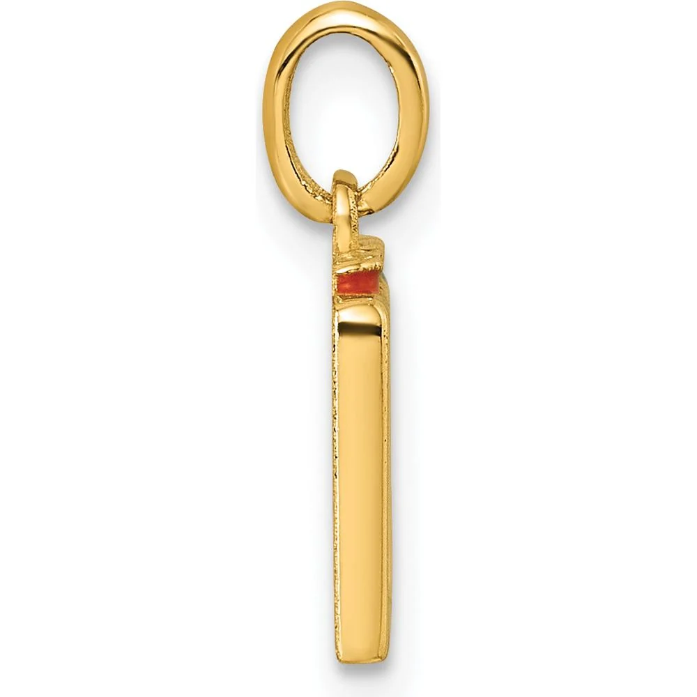 14K Yellow Gold Polished Multi-Color Enameled Test Tube Pendant by Oro Pregiato - Image 2