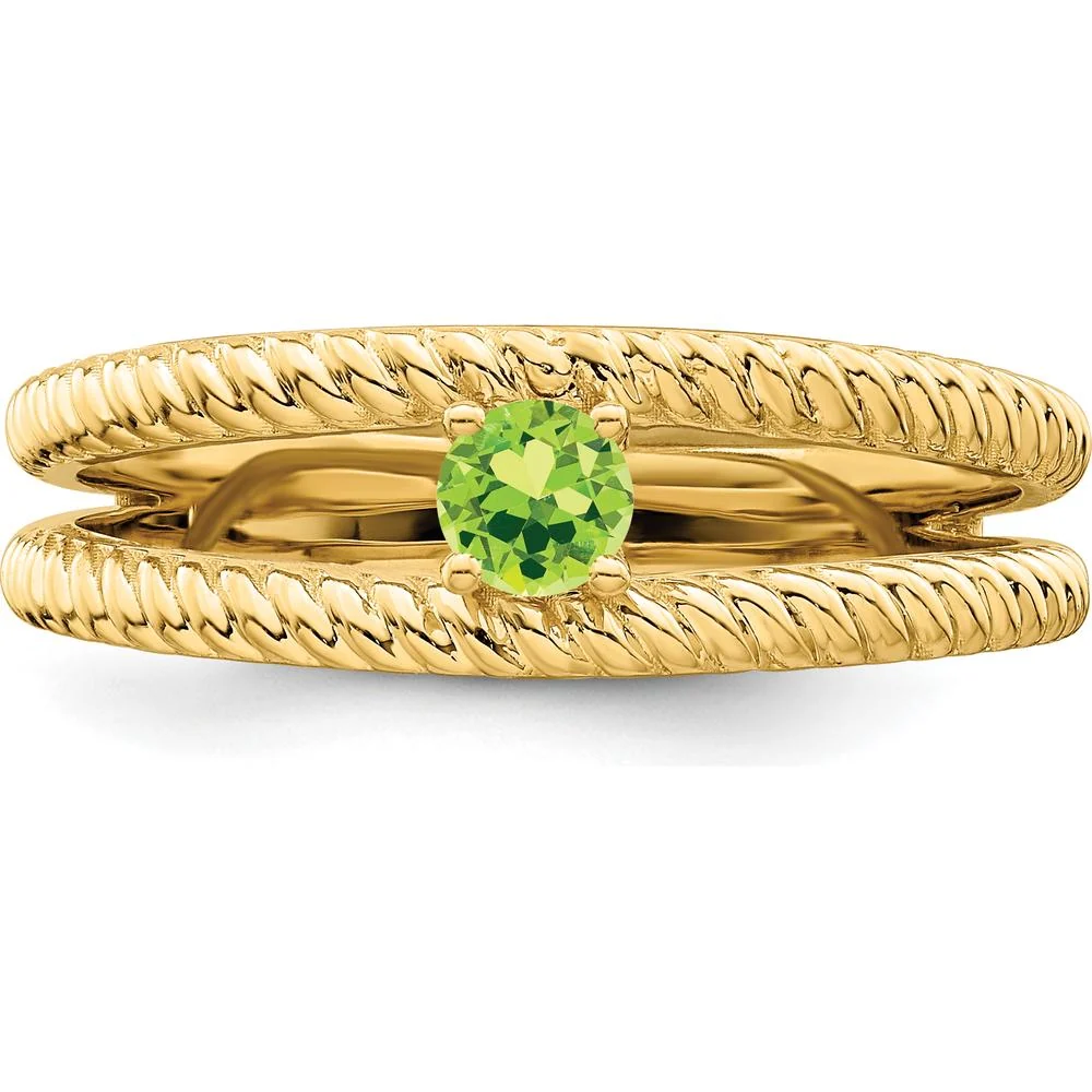 14K Yellow Gold Polished One-Stone Mother's Ring Mounting - 3mm Band Width - Size 7 by Monteluci Fine Jewelry - Image 5