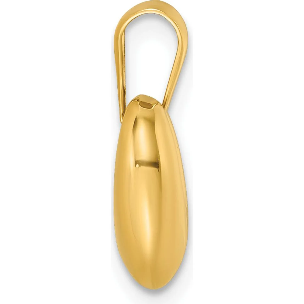 14K Yellow Gold Polished Puffed Heart Pendant - Elegant 3D Design by Oro Pregiato - Image 2
