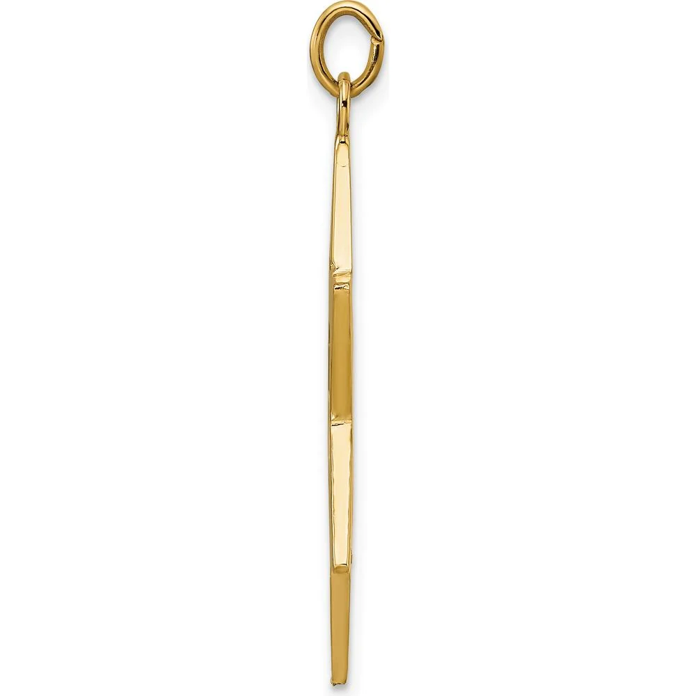 14K Yellow Gold Polished Solid Star of David Pendant - 36mm Length by Oro Pregiato - Image 2