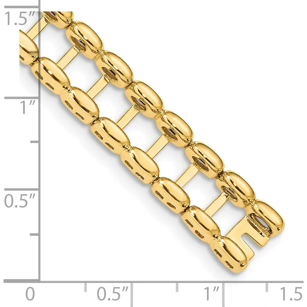 14K Yellow Gold Polished Tennis Jacket Bracelet Blank - 6.5" by Monteluci Fine Jewelry - Image 4