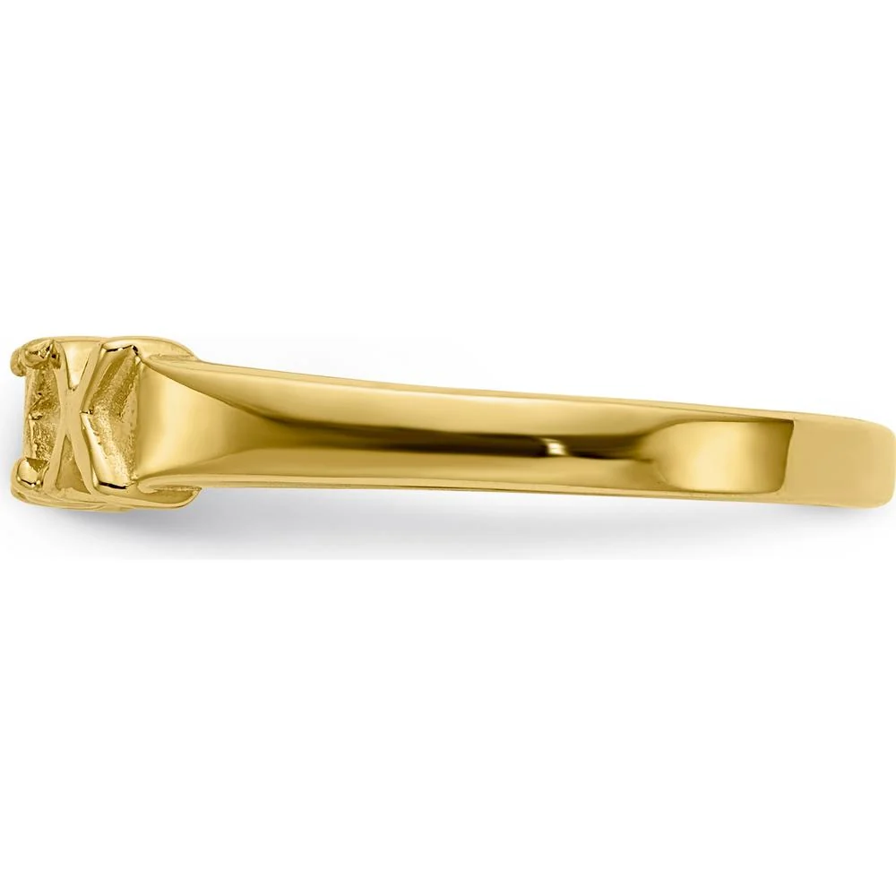 14K Yellow Gold Polished XOXO Love Ring with Tapered Band - Size 7 by Oro Pregiato - Image 3