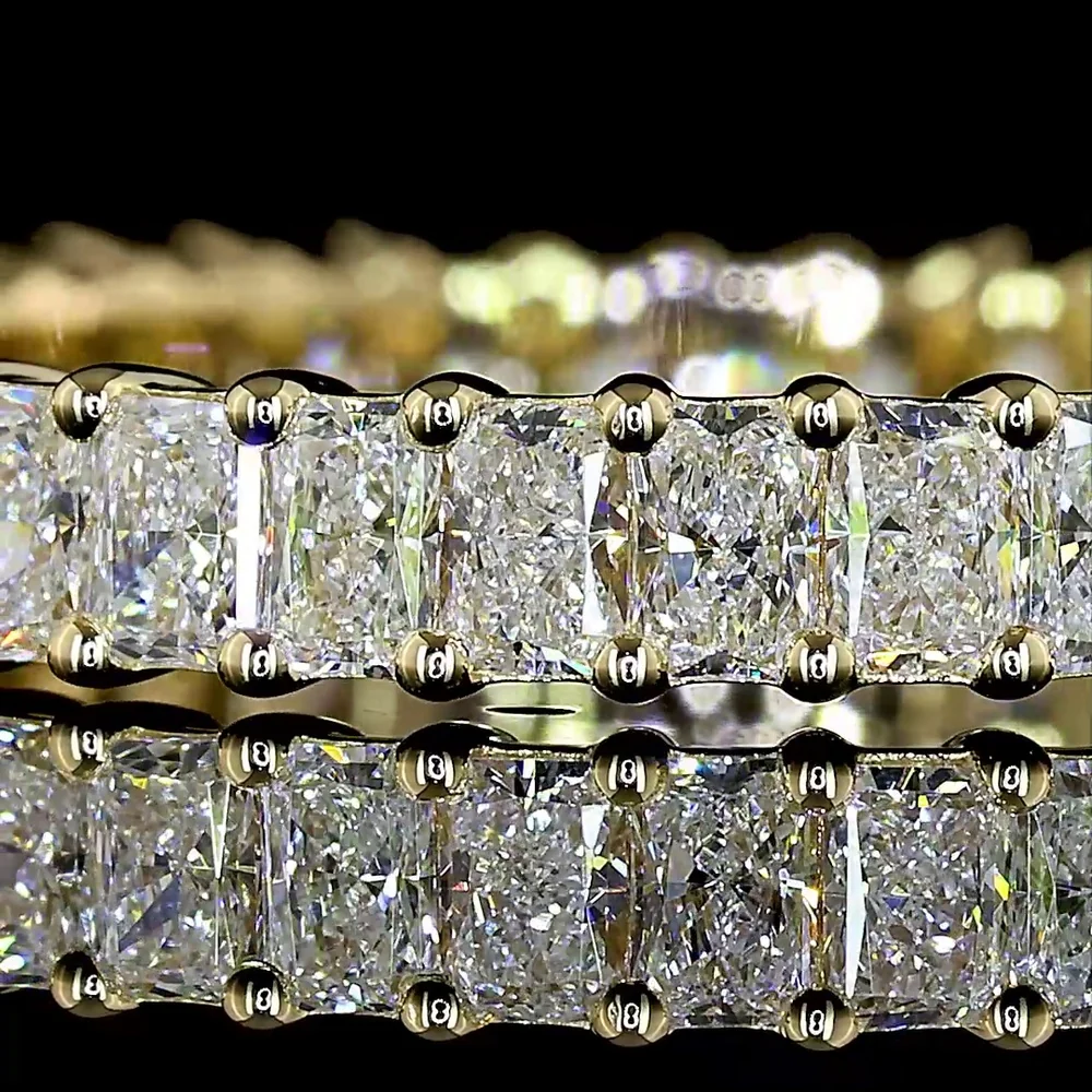 14K Yellow Gold Radiant Cut Lab Diamond Eternity Band - 1.78 Carat Total Weight with E-F VS Diamonds - Covaloro Fine Jewelry - Image 2