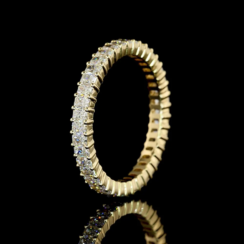 14K Yellow Gold Radiant Cut Lab Diamond Eternity Band - 1.78 Carat Total Weight with E-F VS Diamonds - Covaloro Fine Jewelry - Image 4