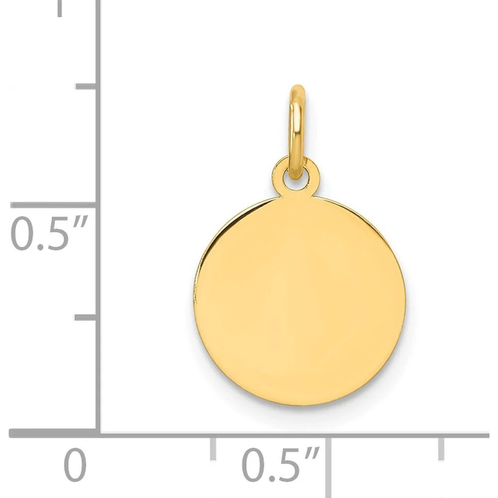 14K Yellow Gold Round Disc Charm - Perfect for Custom Engraving or Personalization by Oro Pregiato - Image 3