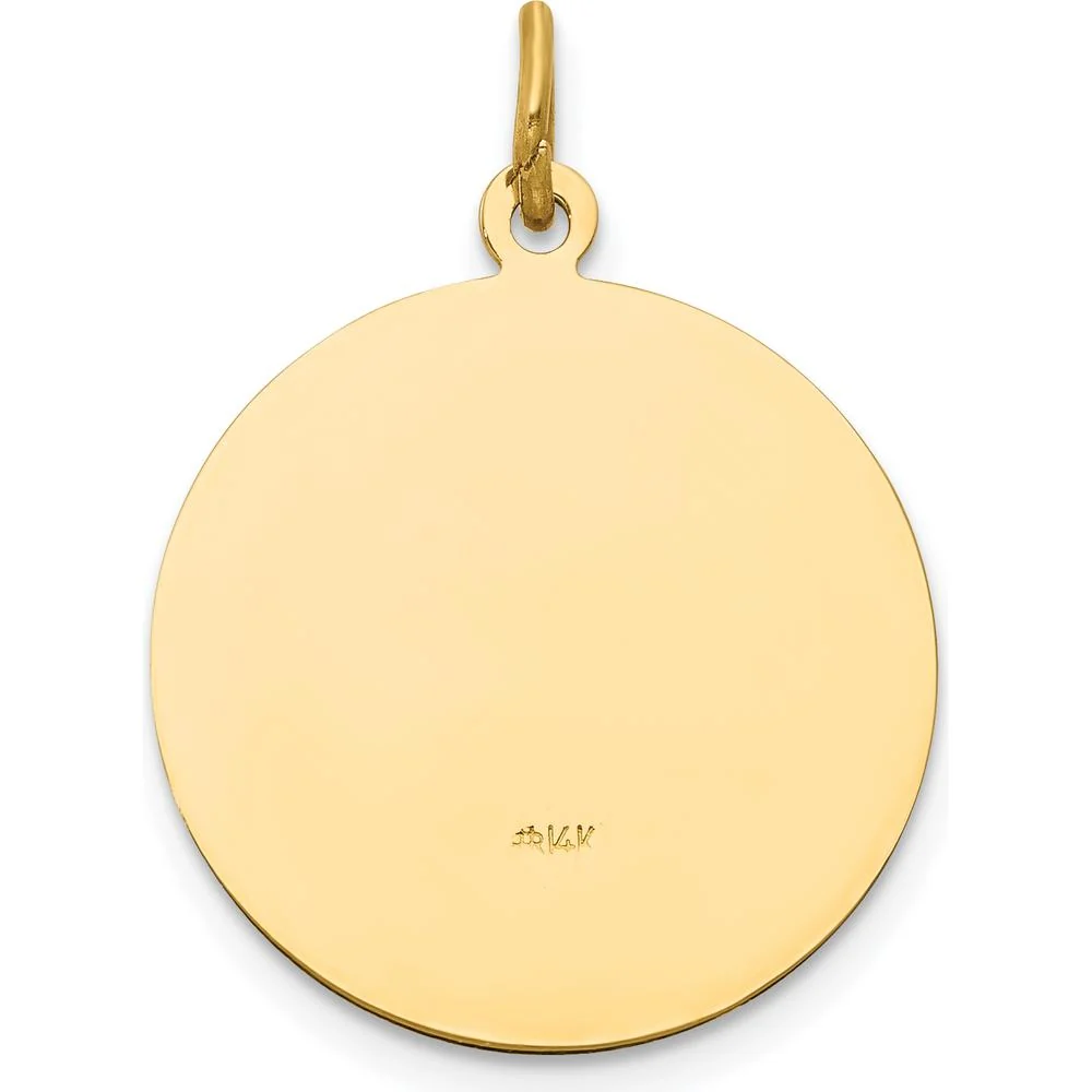 14K Yellow Gold Saint Andrew Medal Pendant with Satin Finish - 26mm Length by Oro Pregiato - Image 4