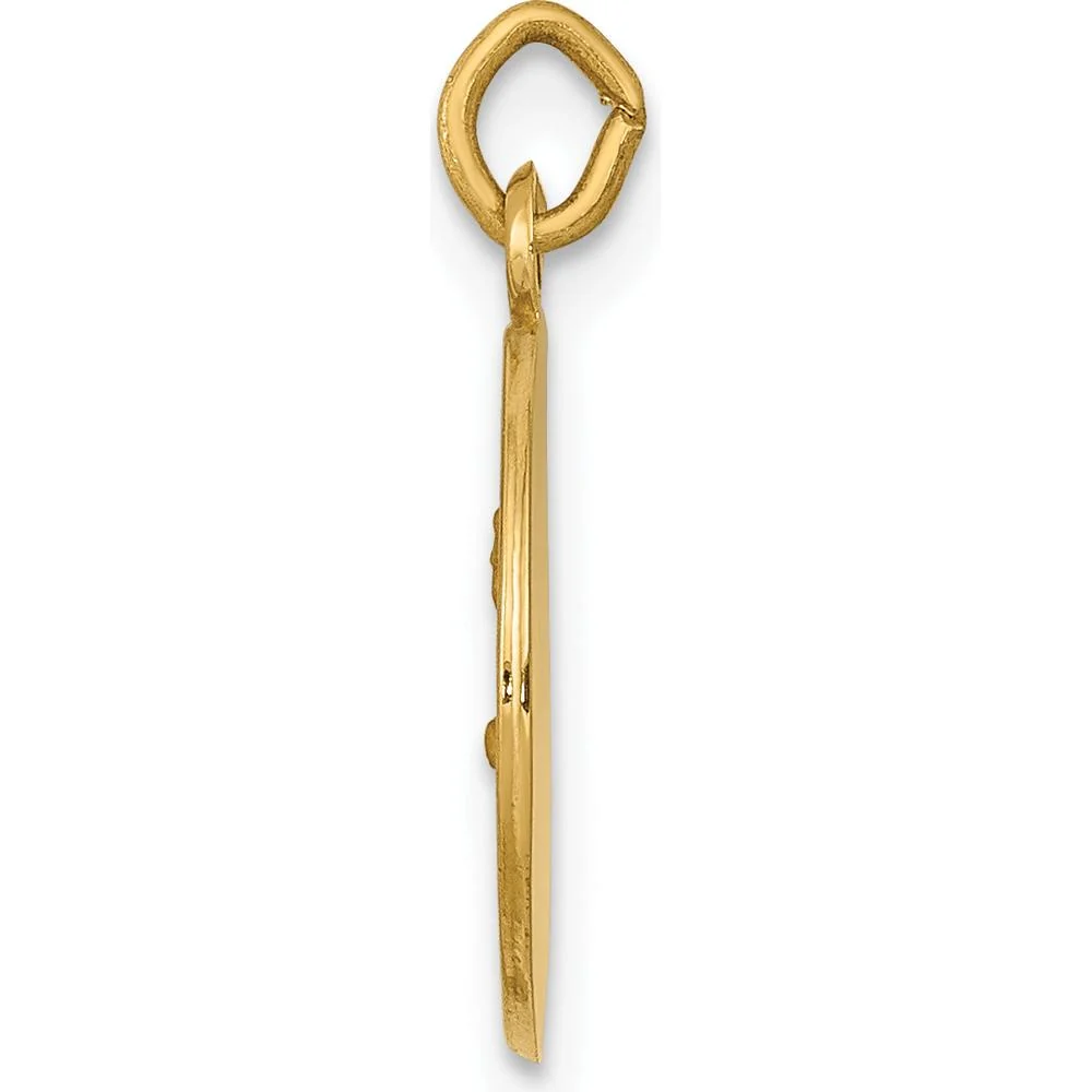 14K Yellow Gold Saint John Medal Round Charm with Polished and Satin Finish by Oro Pregiato - Image 2