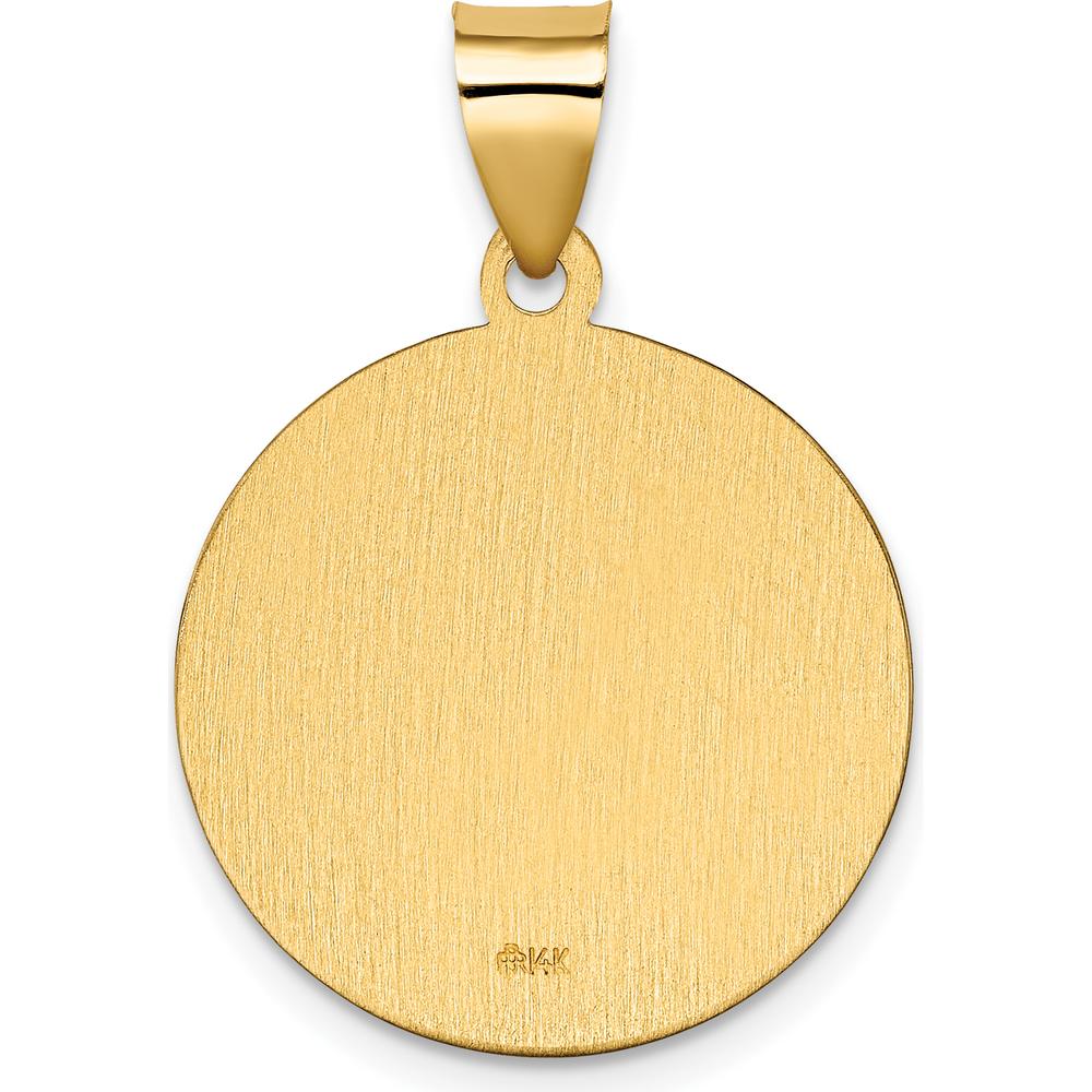 14K Yellow Gold Saint Kateri Medal Pendant with Polished and Satin Finish - Faith-Inspired Religious Jewelry by Oro Pregiato - Image 3