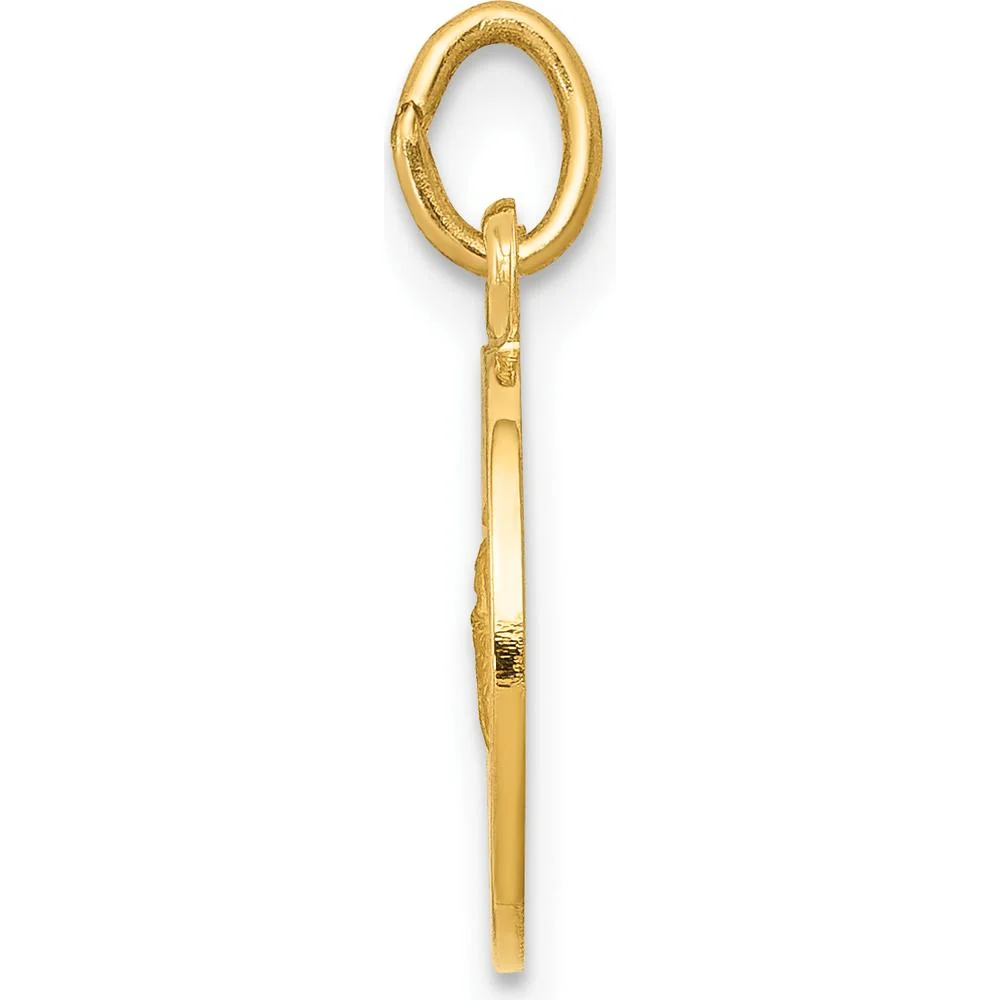 14K Yellow Gold Saint Martha Medal Round Pendant with Polished and Satin Finish - Religious Faith Charm by Oro Pregiato - Image 2
