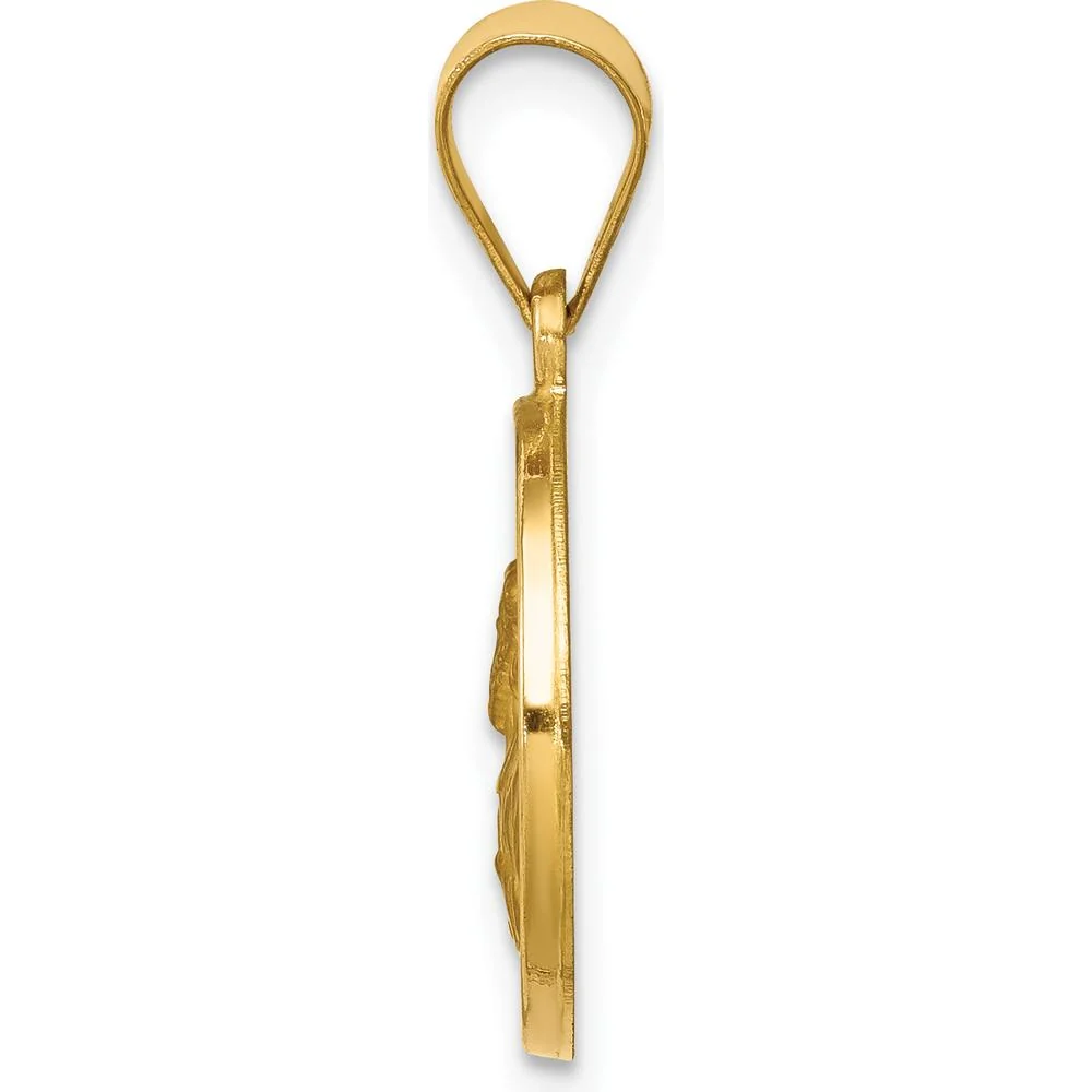14K Yellow Gold Saint Paul Medal Pendant with Polished and Satin Finish - 18mm Length, 15mm Width by Oro Pregiato - Image 2