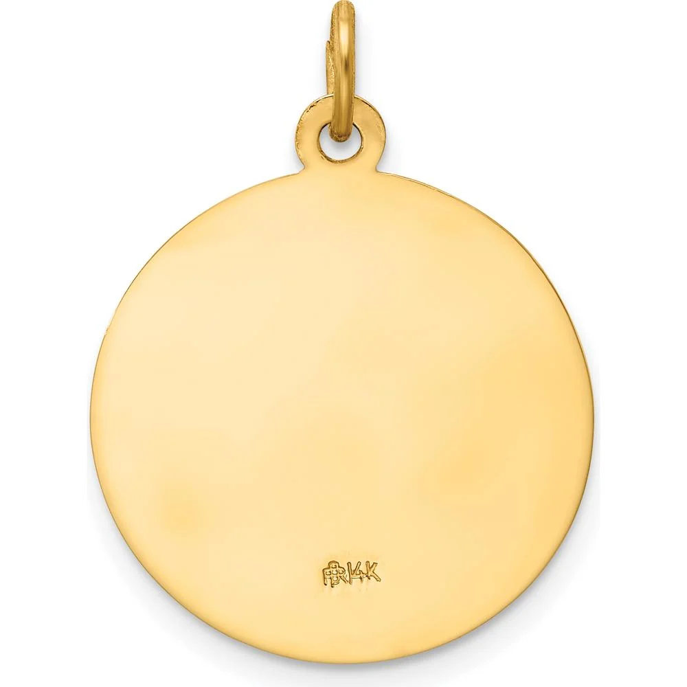 14K Yellow Gold Saint Peter Die Struck Round Medal Pendant - 26mm x 19mm by Oro Pregiato - Image 4