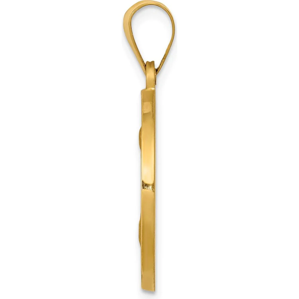 14K Yellow Gold San Jose Spanish Medal Pendant - Polished & Satin Finish by Oro Pregiato - Image 2