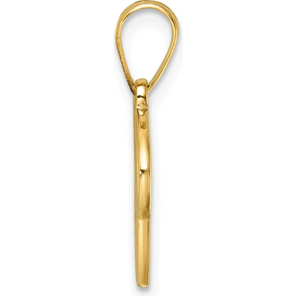 14K Yellow Gold Script Letter C Pendant - Personalized Initial Necklace by Oro Pregiato - Image 2