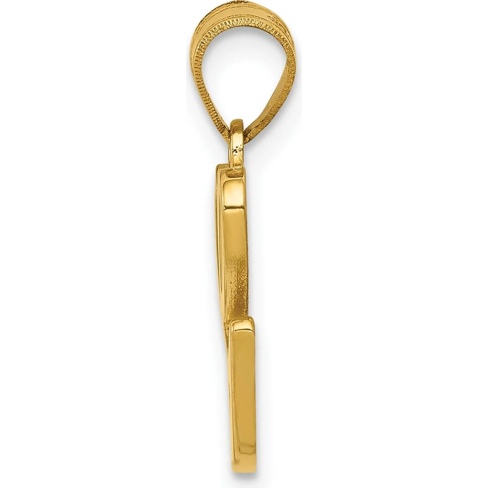 14K Yellow Gold Script Letter G Initial Pendant by Oro Pregiato - Image 2