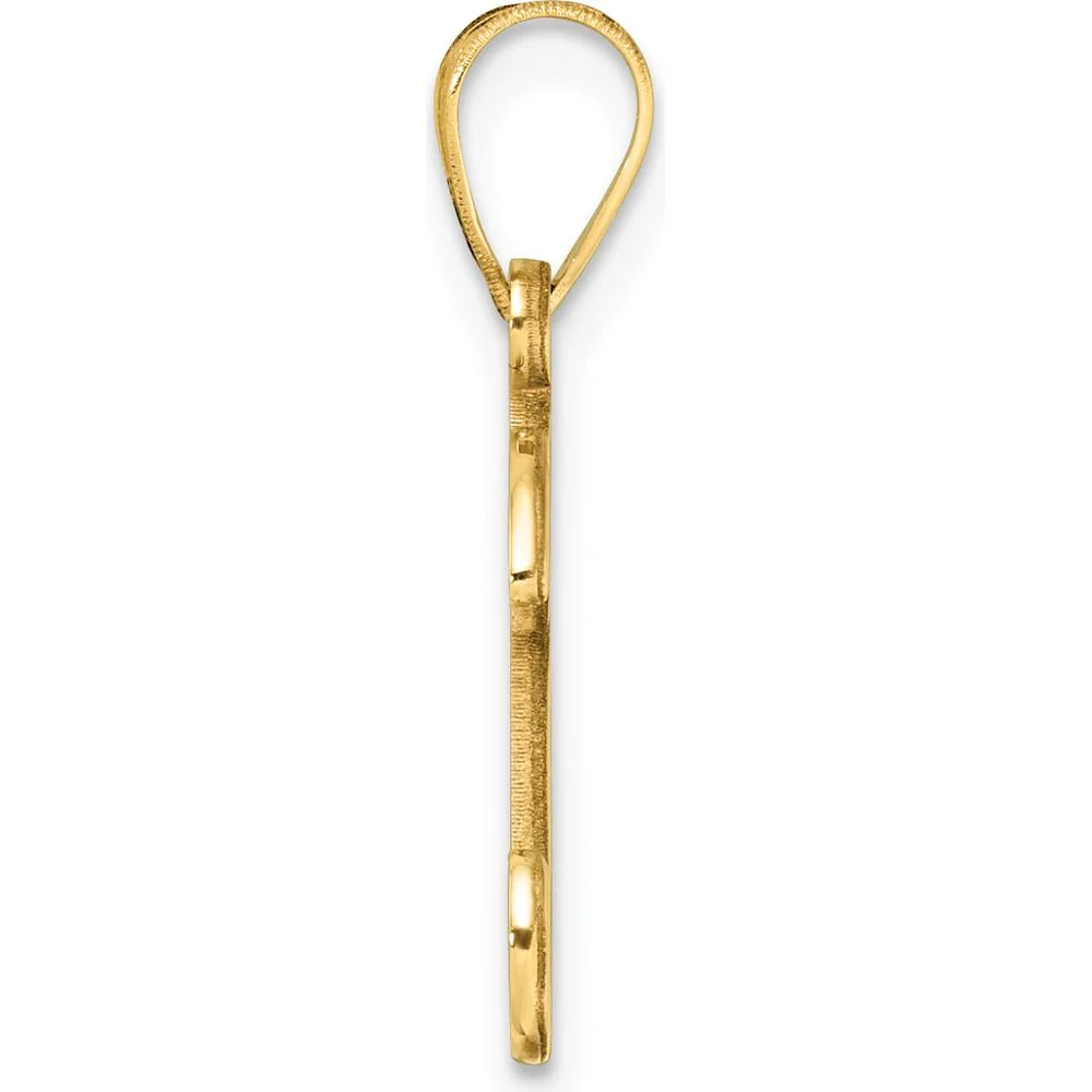 14K Yellow Gold Script Letter K Initial Pendant - Polished Finish with Satin Back by Oro Pregiato - Image 2