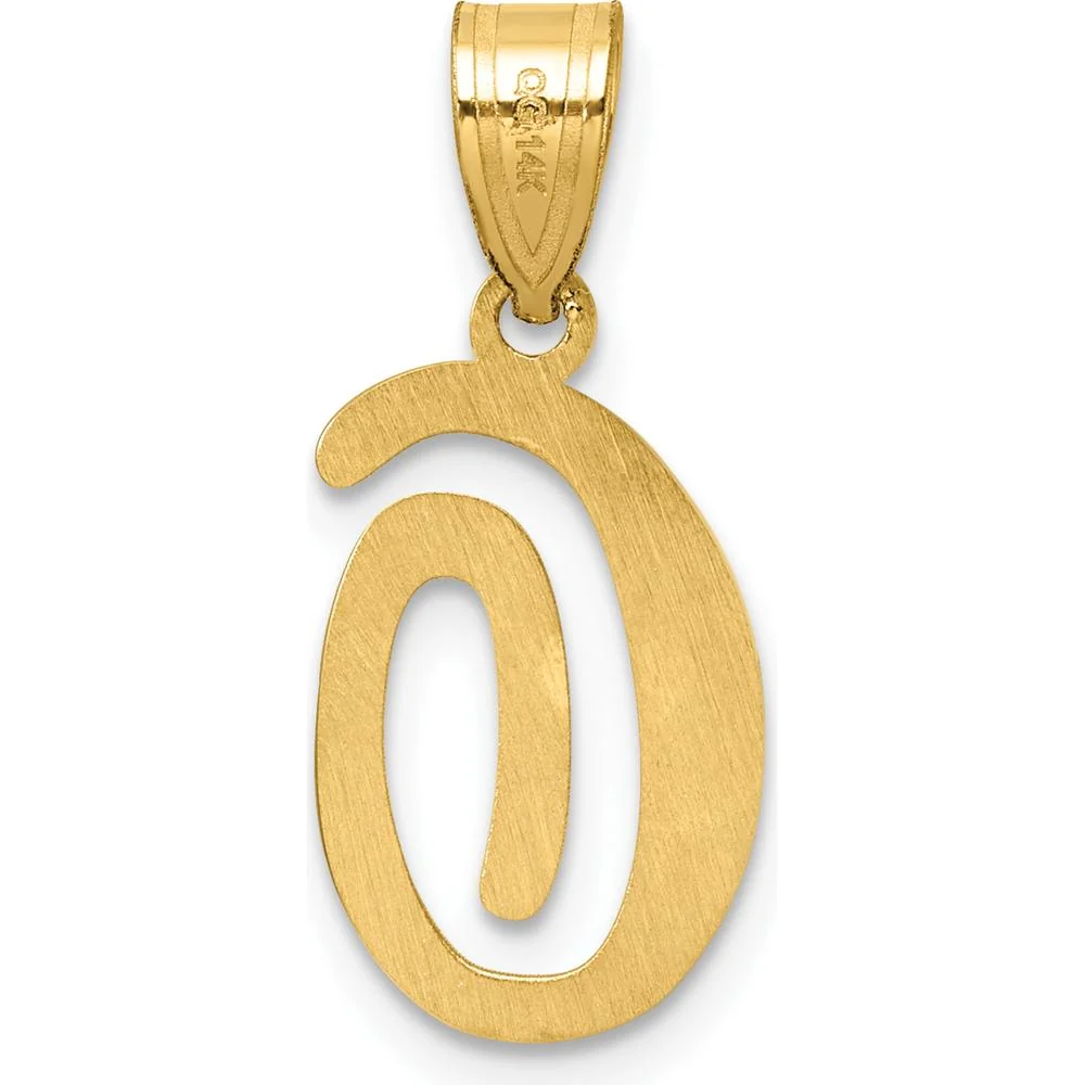 14K Yellow Gold Script Letter O Initial Pendant - Polished Finish by Oro Pregiato - Image 3