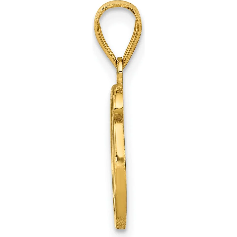14K Yellow Gold Script Letter O Pendant - Laser Cut and Polished Finish by Oro Pregiato - Image 2