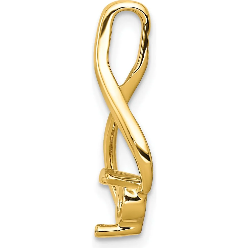 14K Yellow Gold Slide Pendant for 4mm Round Stone - Fits up to 5mm Omega by Oro Pregiato - Image 2