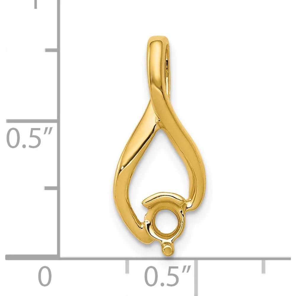 14K Yellow Gold Slide Pendant for 4mm Round Stone - Fits up to 5mm Omega by Oro Pregiato - Image 3