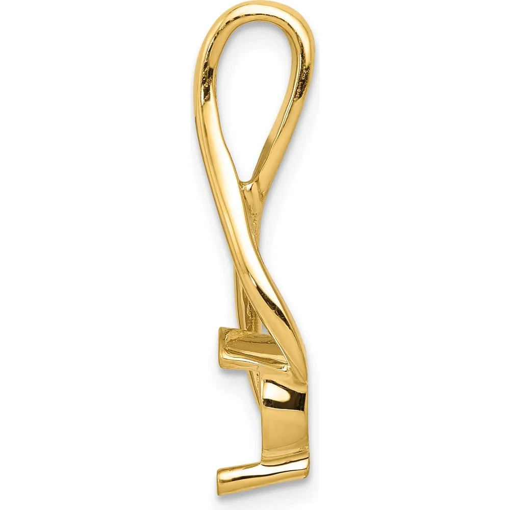 14K Yellow Gold Slide Pendant Mounting for 6.5mm Round Stone with Prong Setting by Oro Pregiato - Image 2