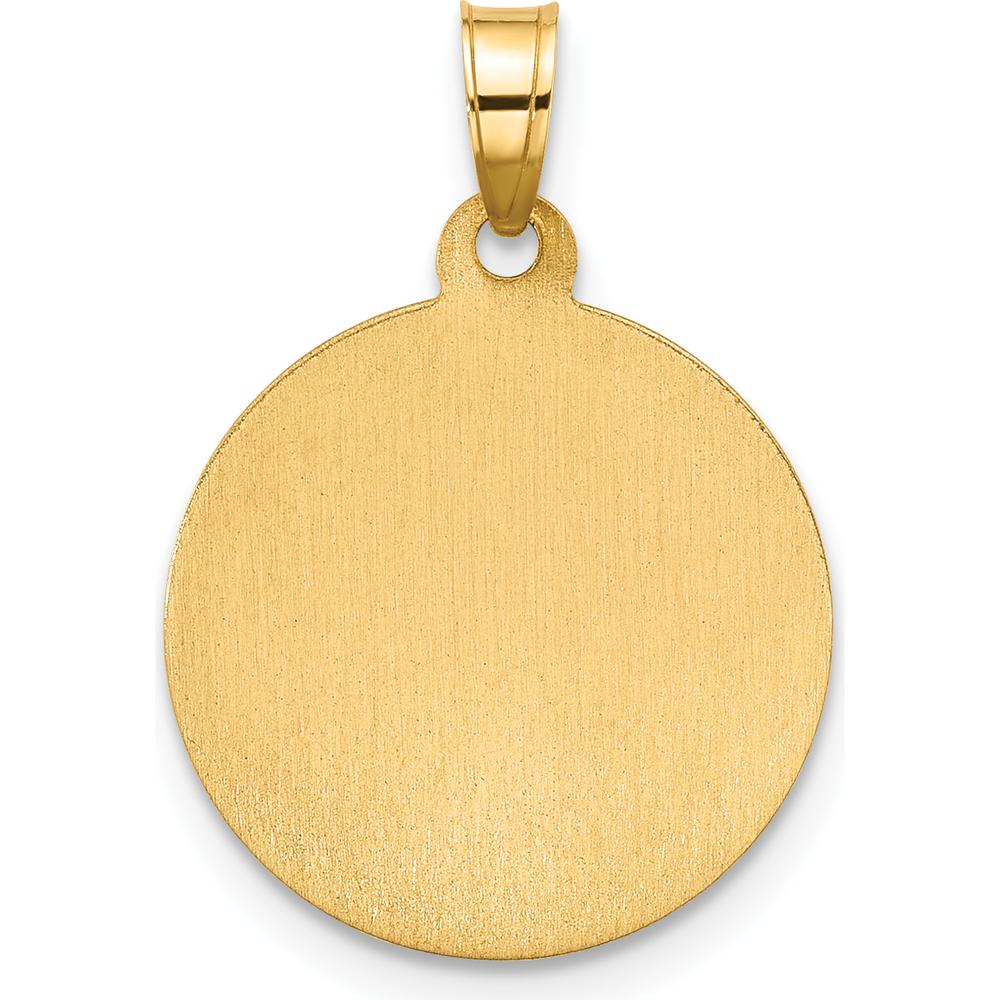 14K Yellow Gold St. Anthony Medal Pendant with Rhodium Accents and Satin Finish - 21.5mm by Oro Pregiato - Image 3