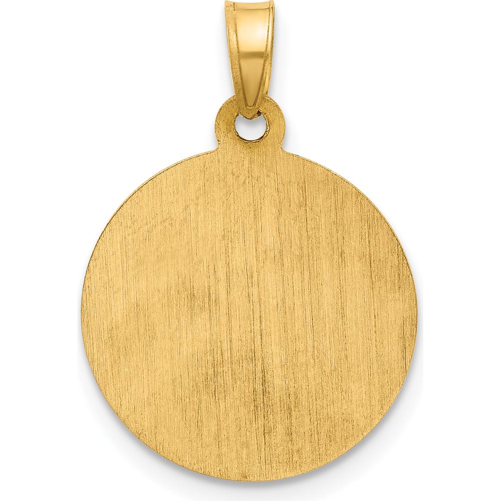 14K Yellow Gold St. Anthony Medal Pendant with Rhodium Accents - Satin Finish, 21.5mm Length by Oro Pregiato - Image 3