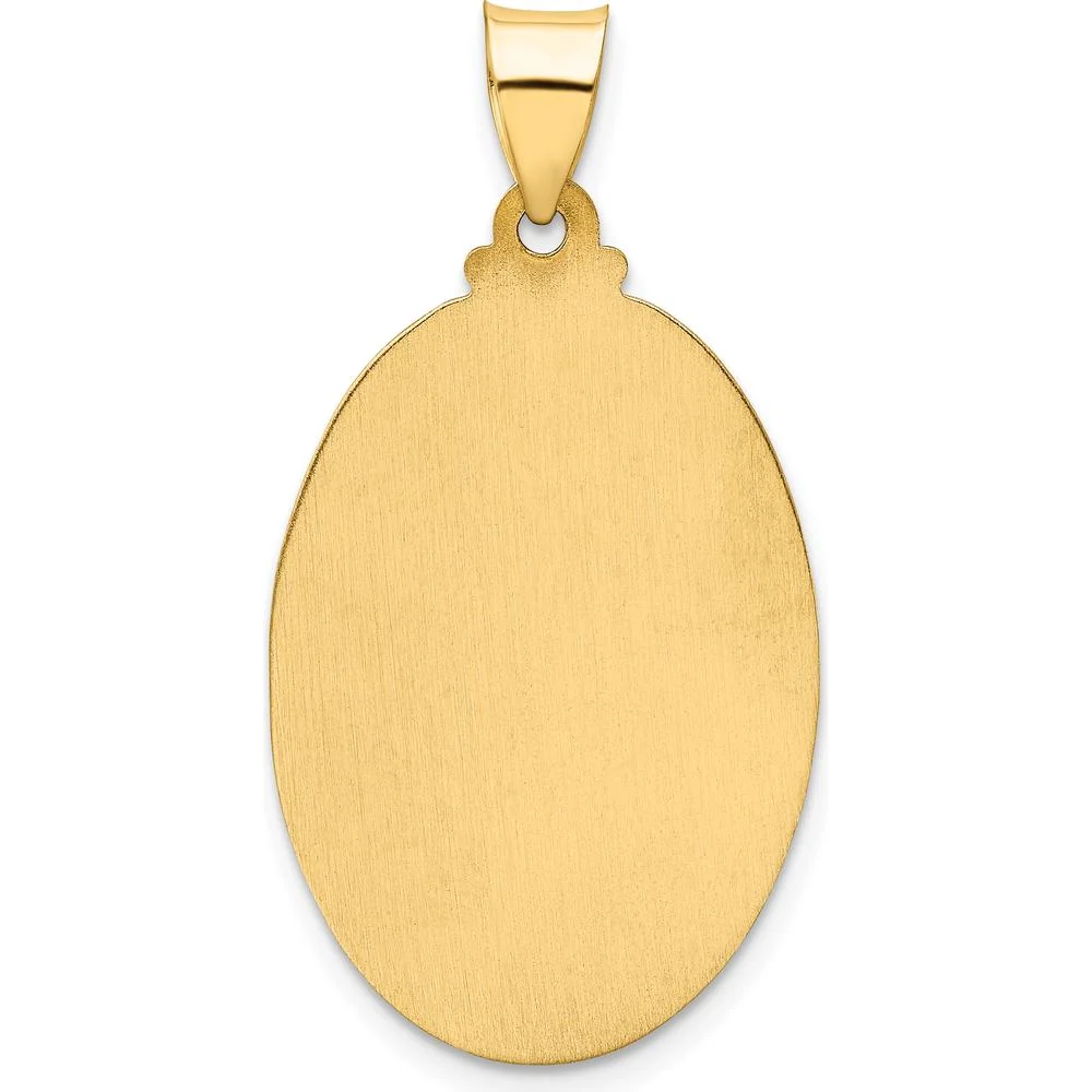 14K Yellow Gold St. Christopher Medal Pendant with Polished and Satin Finish - 36mm Length by Oro Pregiato - Image 4