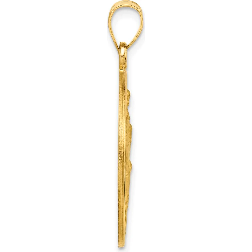 14K Yellow Gold St. Christopher Medal Pendant with Satin Finish by Oro Pregiato - Image 2