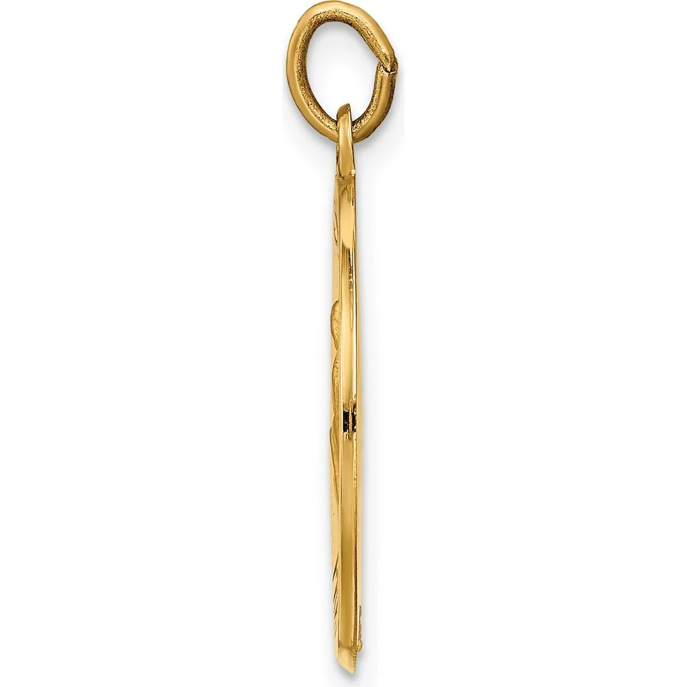 14K Yellow Gold St. Luke Medal Pendant with Satin Finish - Spiritual Charm by Oro Pregiato - Image 2