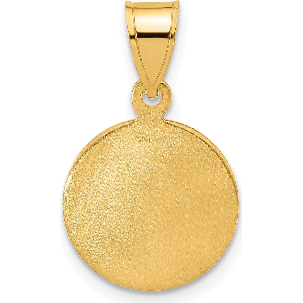 14K Yellow Gold St. Michael Solid Medal Pendant - Satin & Polished Finish by Oro Pregiato - Image 3