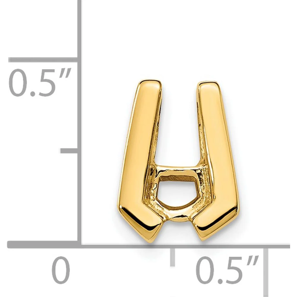 14K Yellow Gold Stone Slide Mounting for 4.5mm Stone, Fits 2mm Regular/3mm Fancy Omega by Oro Pregiato - Image 2