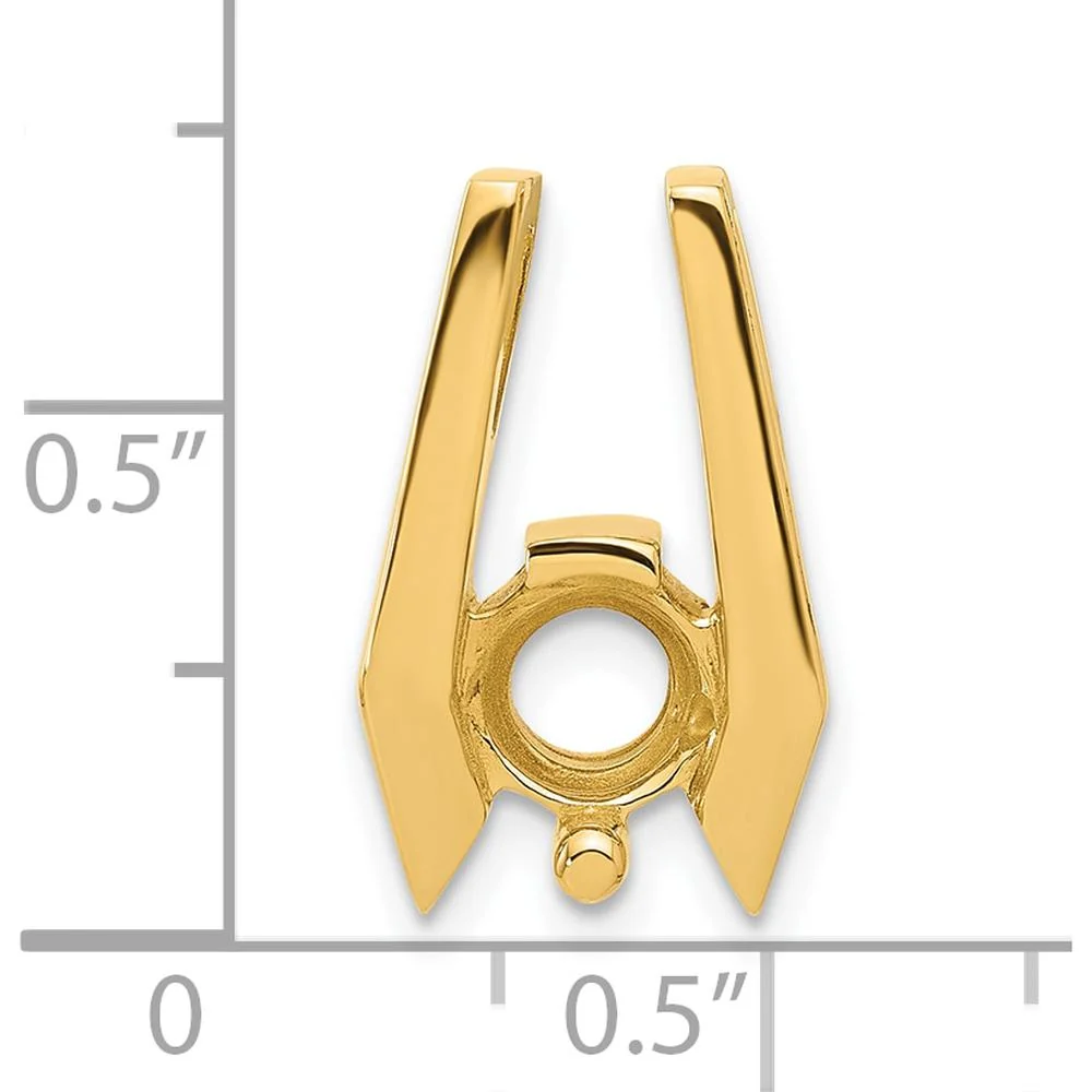 14K Yellow Gold Stone Slide Pendant Mounting for 6.5mm Stone - Fits 2mm Regular/5mm Fancy Omega by Oro Pregiato - Image 4