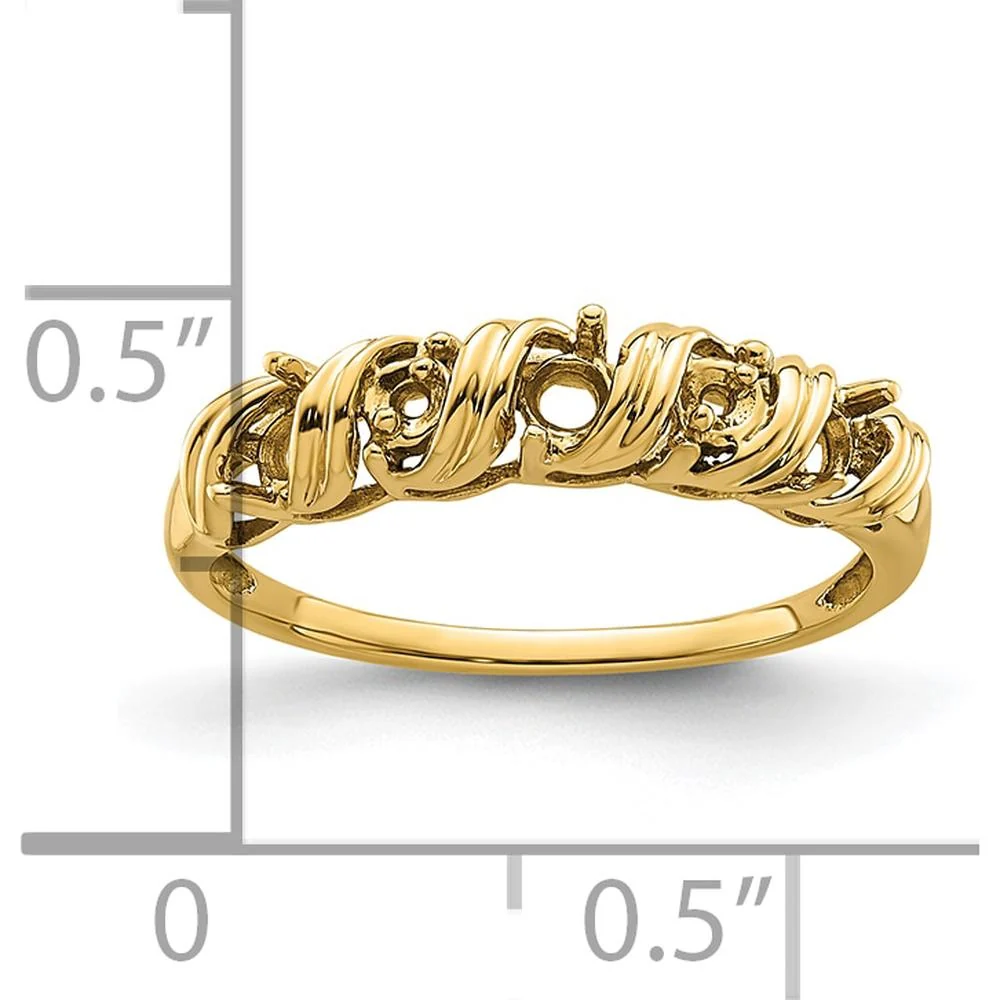 14K Yellow Gold Tapered Band Ring Mounting - Polished Finish - Size 6 by Monteluci Fine Jewelry - Image 5