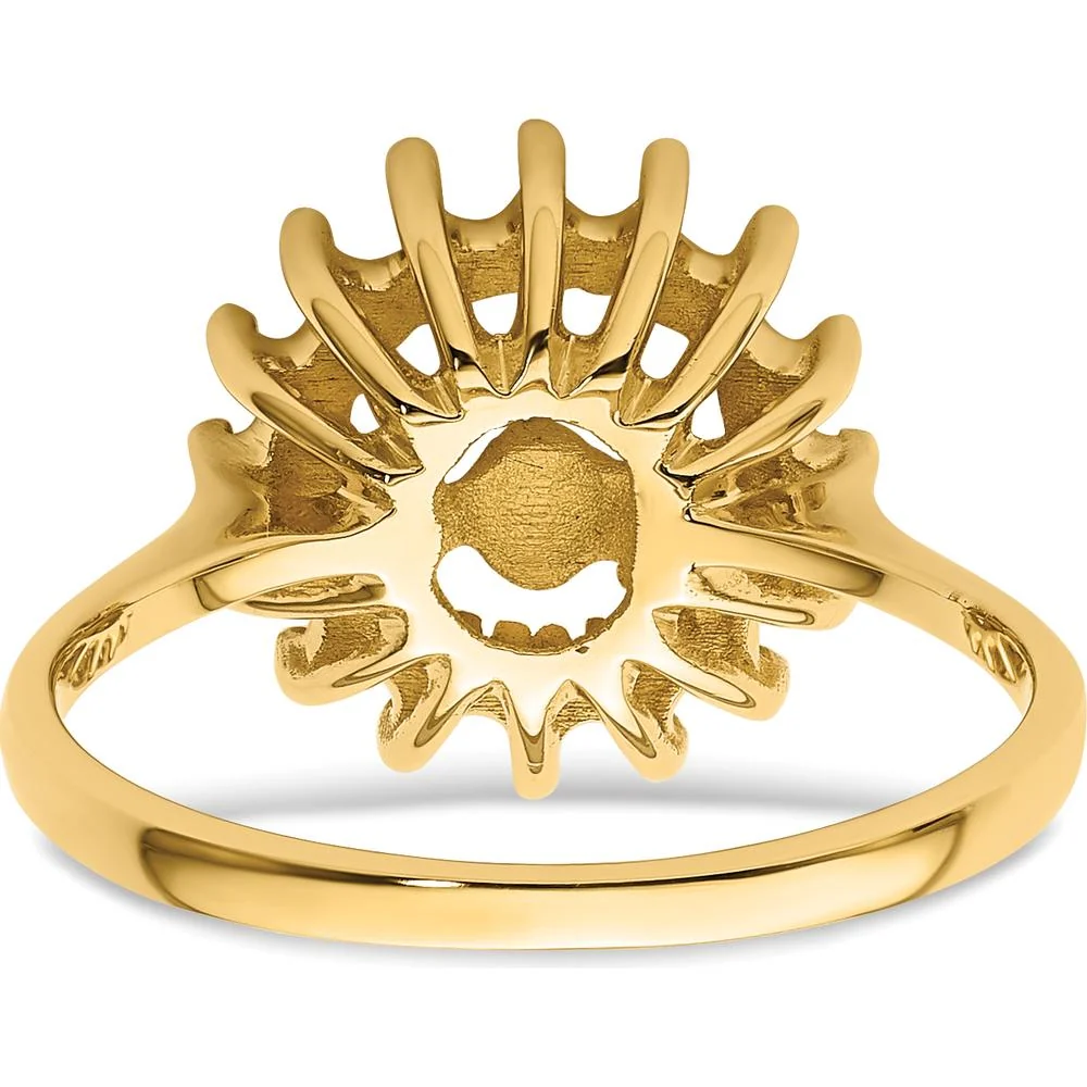 14K Yellow Gold Textured Sunburst Motif Ring - Size 6 by Oro Pregiato - Image 3