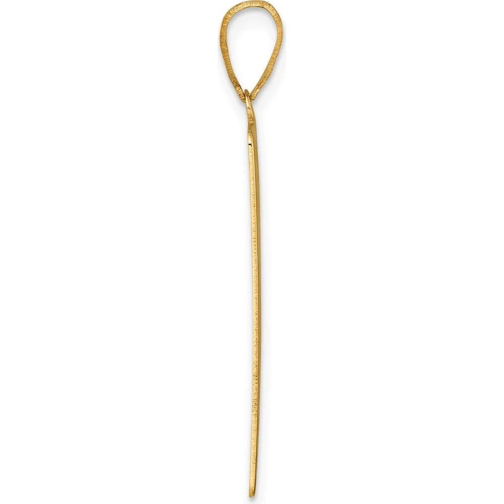 14K Yellow Gold The Tower Tarot Card Pendant - Textured Gold Charm by Oro Pregiato - Image 2