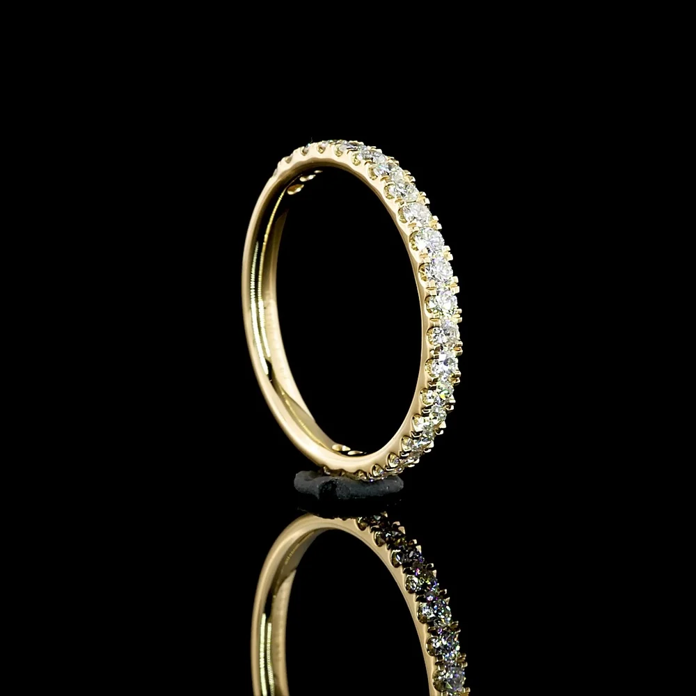 14K Yellow Gold Three-Stone Engagement Ring with 1.59 Carat Round Brilliant Cut Lab Diamond and 0.62 Carat Side Diamonds - 2.21 Carat Total Weight GIA Certified F VS1 - Covaloro Fine Jewelry - Image 2