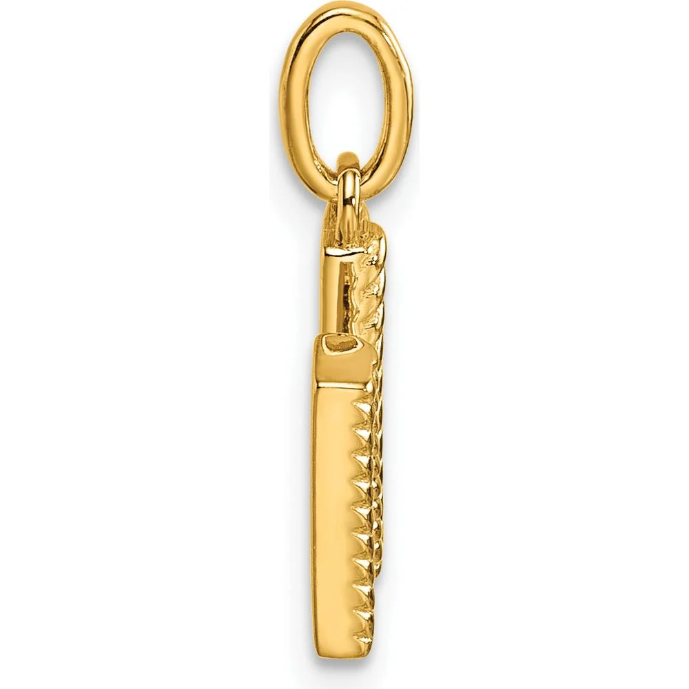 14K Yellow Gold Twisted Initial M Pendant with Diamond Accents - 0.05 Carat Total Diamond Weight by Oro Pregiato - Image 2