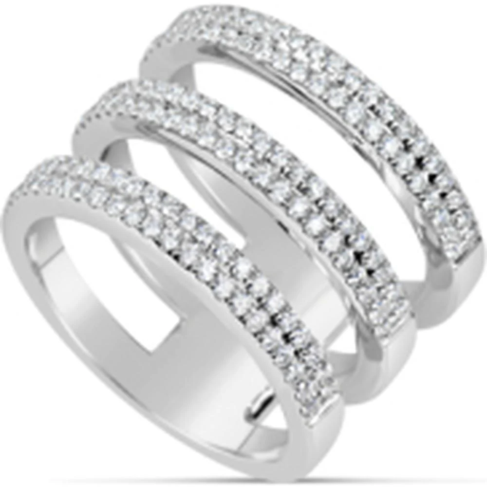 18K White Gold Multi-Row Diamond Fashion Ring by Afarin