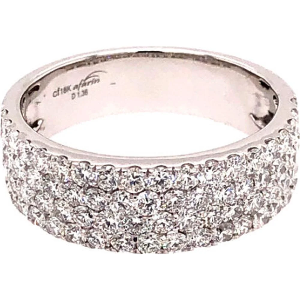 18K White Gold Wide Pavé Diamond Band Ring by Afarin