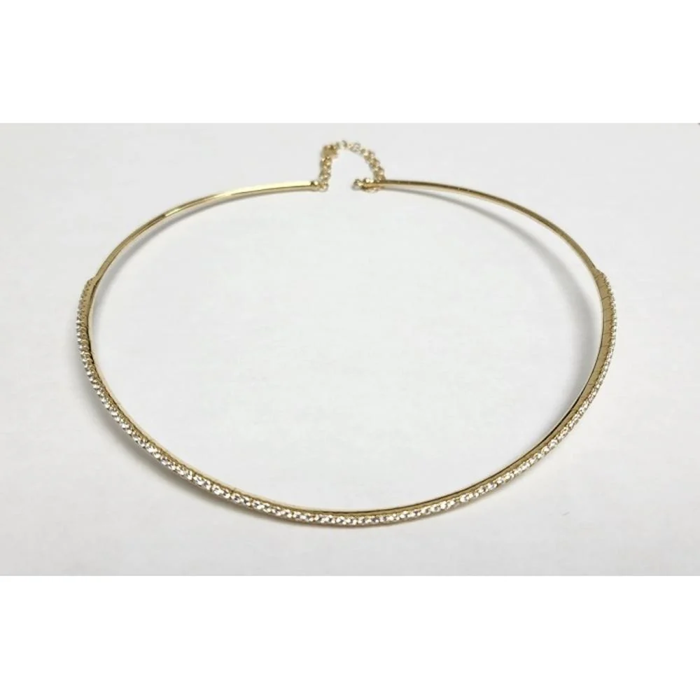 18K Yellow Gold Diamond Collar Necklace by Afarin