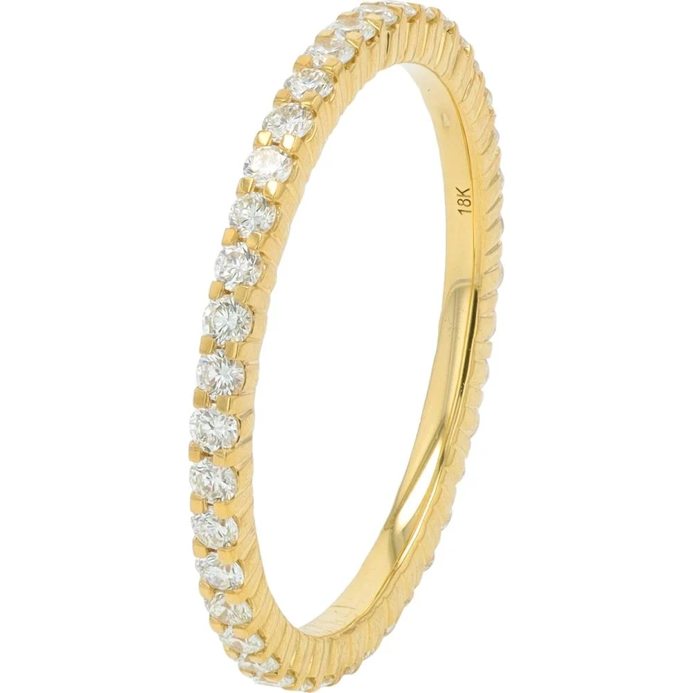 18K Yellow Gold Eternity Band with Prong Set Round Diamonds - 0.50 Carat Total Diamond Weight