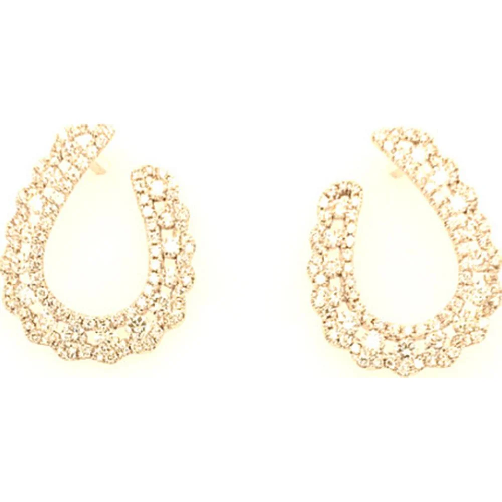 18K Yellow Gold Open Pear-Shaped Diamond Earrings by Afarin